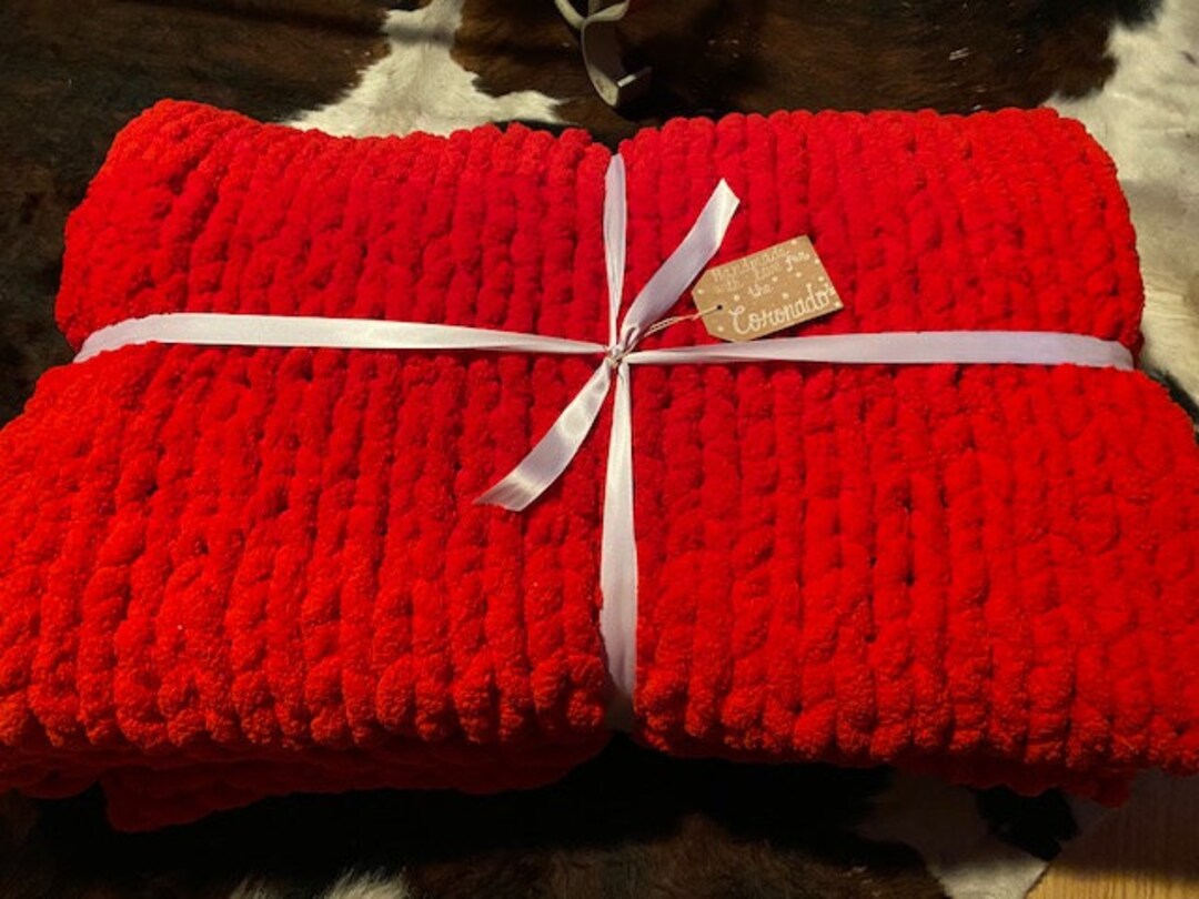 Chunky Knit Blanket Large Size Etsy