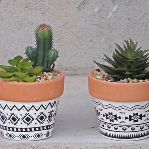 Plantes artificielles, fausse plante succulente, pots en céramique, lot de deux, rebord de fenêtre, ornement de décoration intérieure, faux cactus