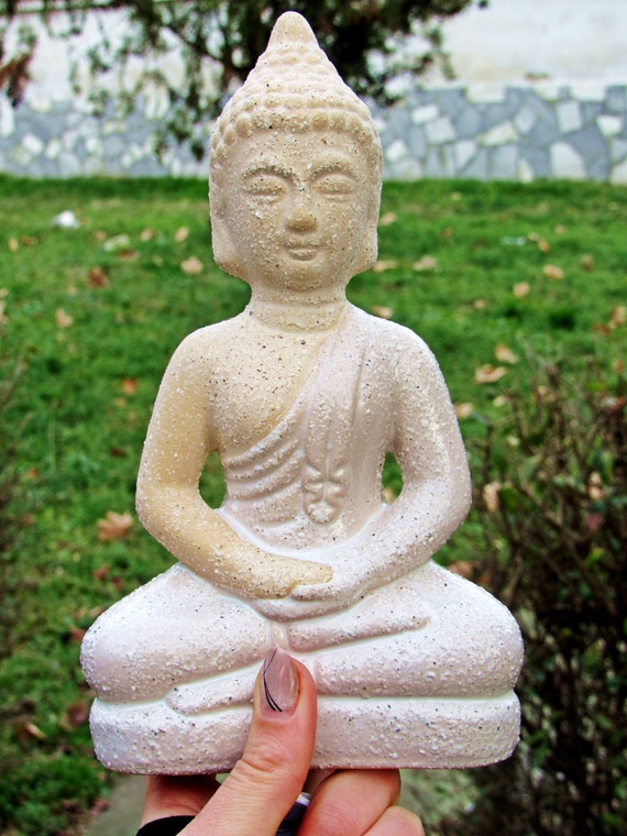 Home Decor Sandstone Figurine Buddha Statue Buddhism Sculpture Meditation 