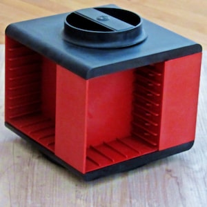 Iconic Cassette carousel, Vintage Plastic holder for storing audio cassette - Red holder - Old holder since 1980s, Made in Bulgaria,