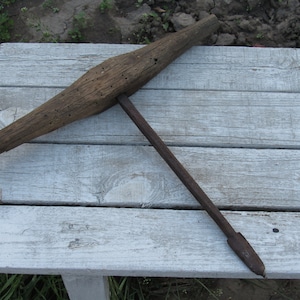 Rustikaler Holzmeißel, T-förmiges Instrument, Retro-Wandbehangdekor, antike Handbohrmaschine Holzbearbeitungs-Primitives Werkzeug, rustikales Dekor
