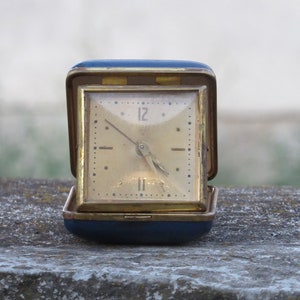 RUBIN SHANGHAI CHINA 7 Jewels Clock, Vintage Clock Parts, Travel Clock, Wind up Clock, Folding Clock, Mechanical Clock, Pocket Clock