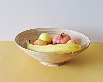 Vintage Dish Schale aus Holz Holzschale, 1990er Jahre Obstschale, Brotschale