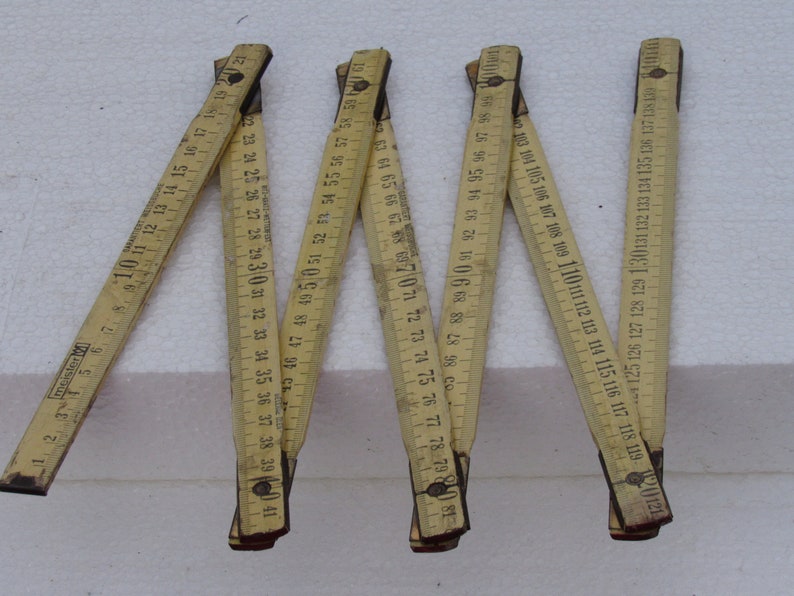 Wood Folding Ruler, Old Meter, Folding Ruler, 2 Meters Ruler, Compact ...