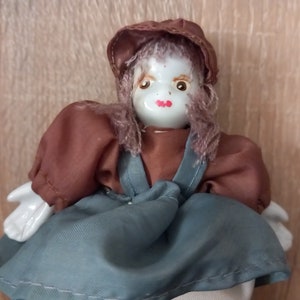 Vintage doll, Porcelain doll, Children doll, A good doll, Dressed doll