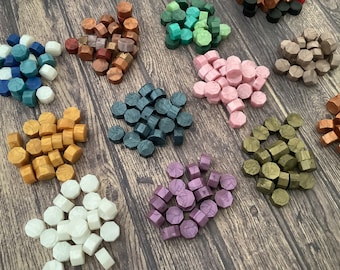 Perles de cire pour sceau à cacheter 21 couleurs - 50 ou 100 pastilles