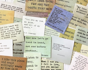 30 Stickers citations anglais couleurs vintage - assortiment aléatoire