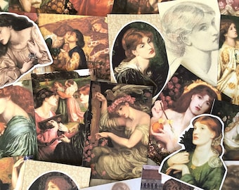 24 large painters stickers 4 x 6 cm - Dante Gabriel Rossetti