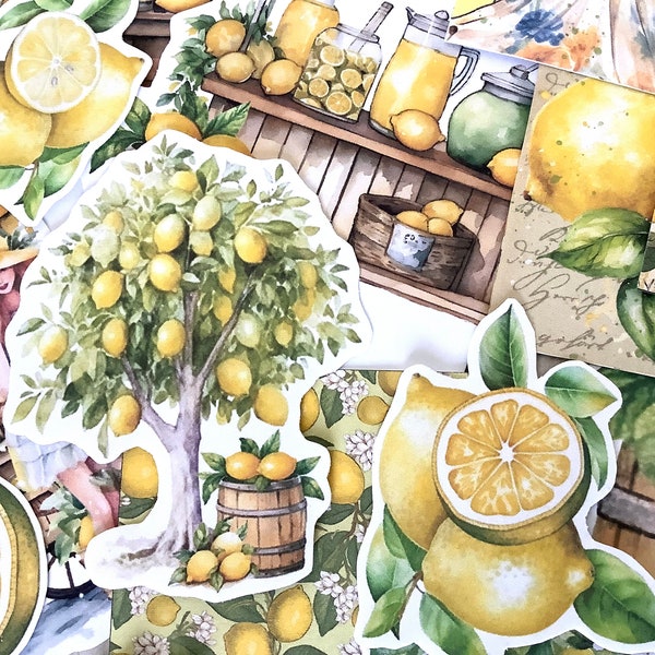 30 Stickers thème citron