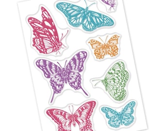 Transparentes Stempelset, Stempel, Scrapbooking - Verschiedene Schmetterlinge