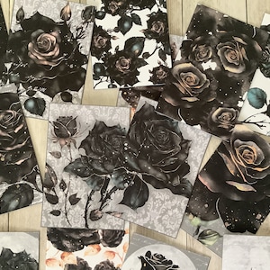 23 Stickers 4 x 6 cm - Black flowers
