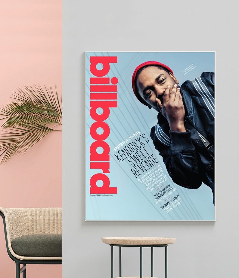 24x32inch,Unframe poster Kendrick Lamar,billboard magazine,billboard magazine cover,magazine poster,Canvas poster