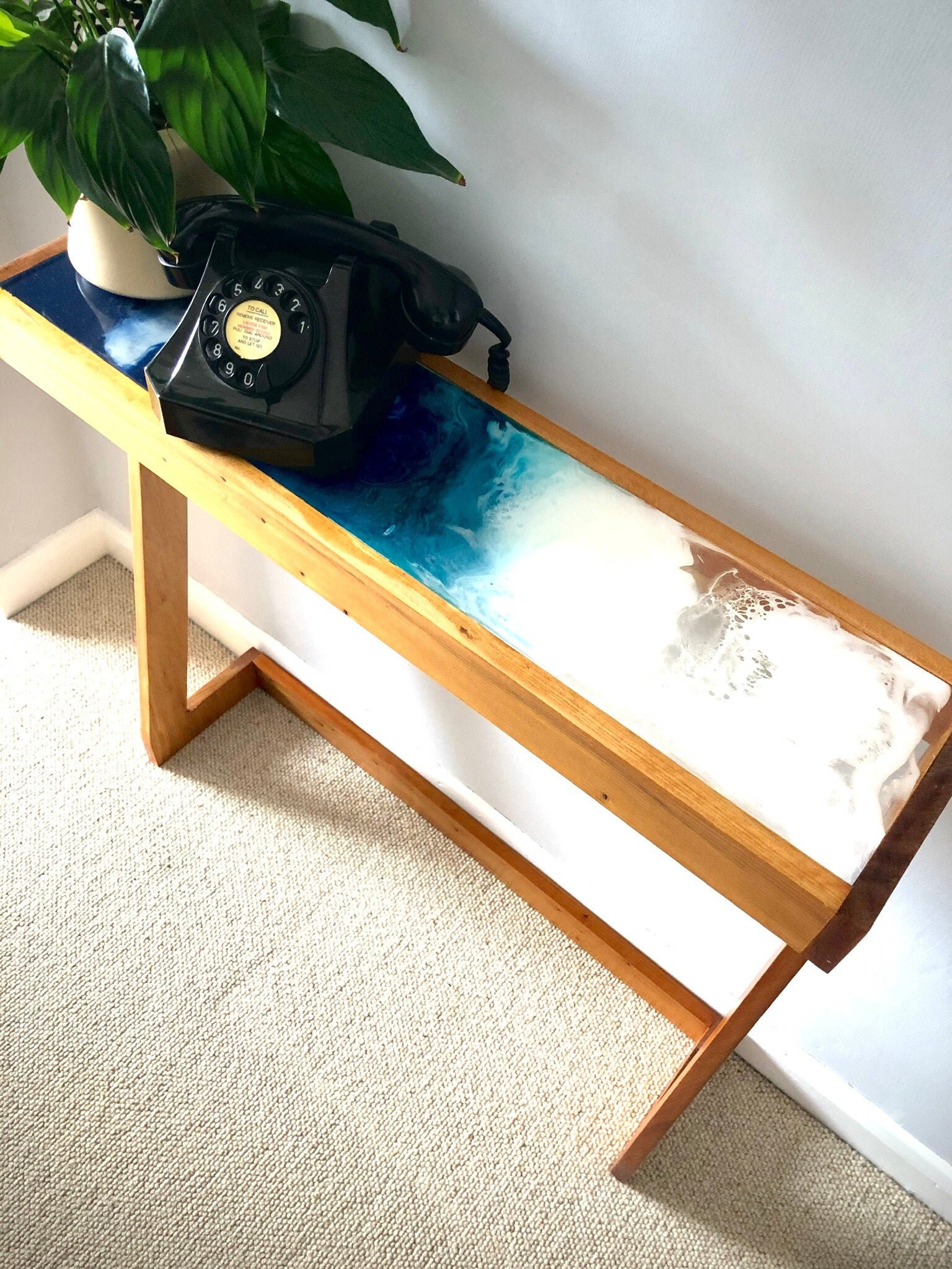 Console table Telephone table hall table bespoke narrow Etsy