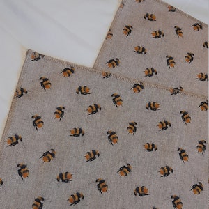 BUMBLE Bee linen-style Make a Cushion Panel, perfect GIFT/PRESENT in a lightweight upholstery fabric front & back panel options available 2 Small Prints