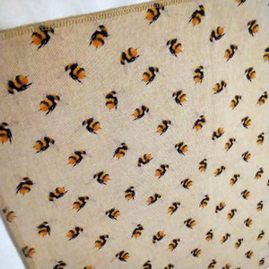 BUMBLE Bee linen-style Make a Cushion Panel, perfect GIFT/PRESENT in a lightweight upholstery fabric front & back panel options available Small Print