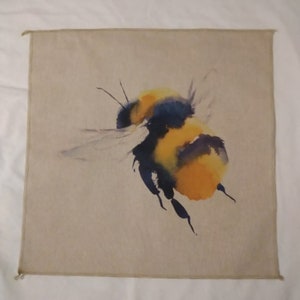 BUMBLE Bee linen-style Make a Cushion Panel, perfect GIFT/PRESENT in a lightweight upholstery fabric front & back panel options available Large Print