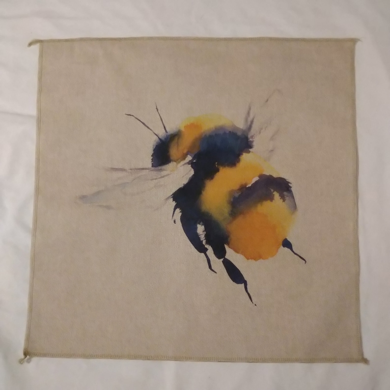 BUMBLE Bee linen-style Make a Cushion Panel, perfect GIFT/PRESENT in a lightweight upholstery fabric front & back panel options available Large Print