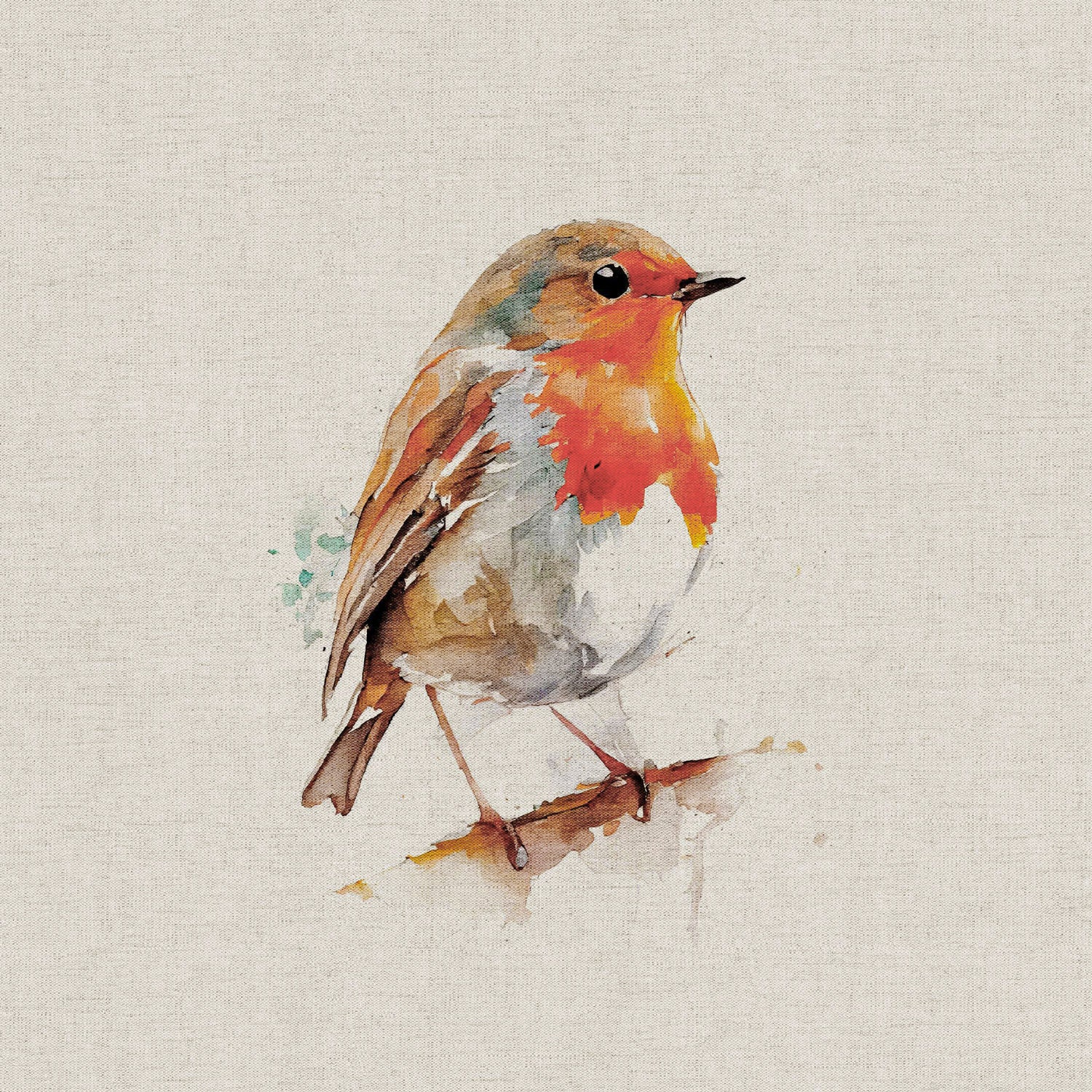 Robin Linen-Look Fabric – Polycotton Panels For Cushions, Curtains, Bags & Home Decor