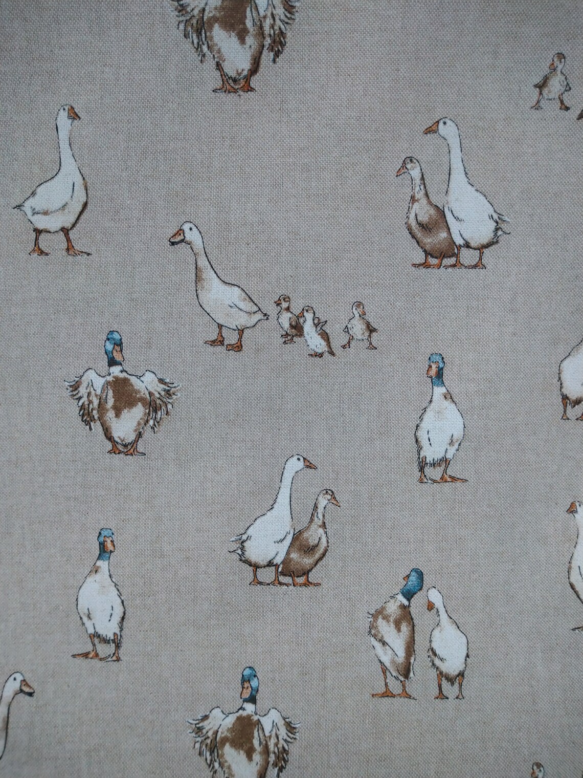 SHABBY DUCKS Linenstyle Fabric GIFT Present Ideas Crafty Etsy UK