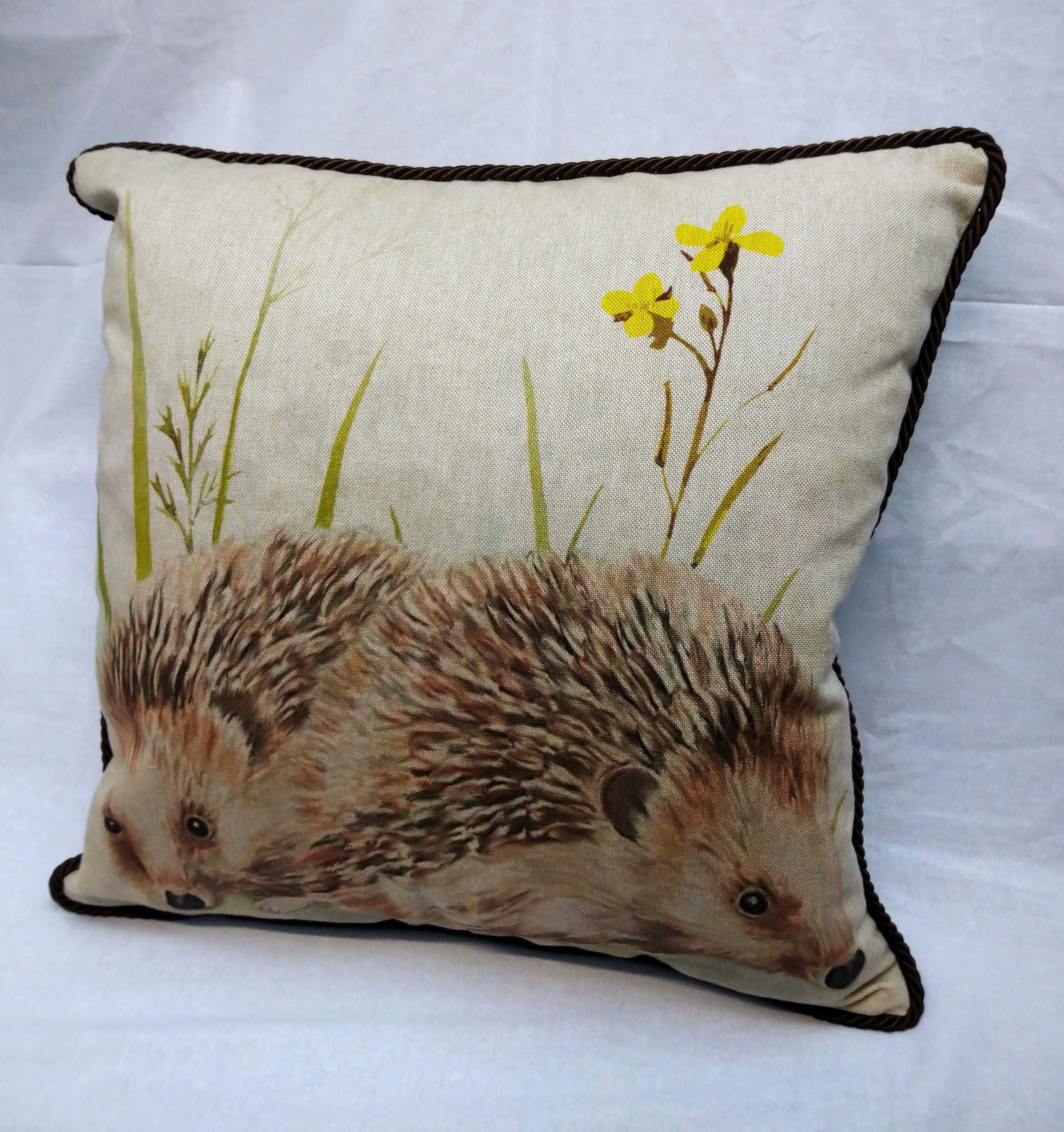 HEDGHEHOGS Cute Linenstyle Make a Cushion Panel Perfect Etsy UK