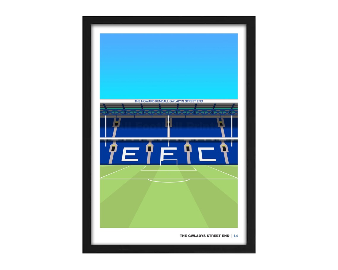 Everton Goodison Park Gwladys Street End Football Print Etsy