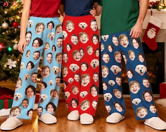 Custom Face Flannel Pajama Pants: Personalized Photo Trousers