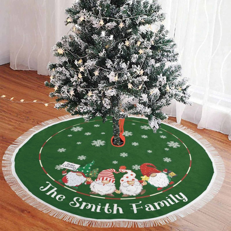 Personalized Christmas Tree Mat Custom House Warming Gift Etsy