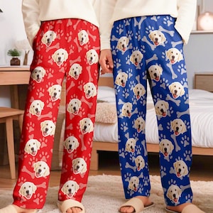 Custom Dog Photo Pajama Pants: Personalized Pet Face Trousers