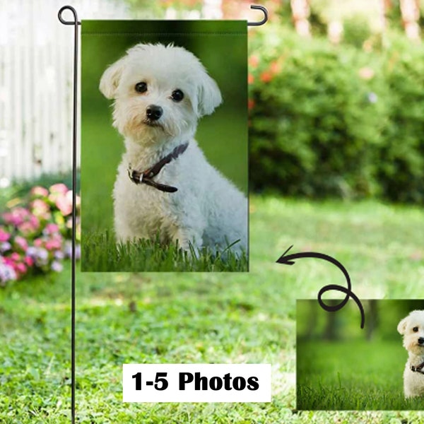 Personalized Photo flag, Design Yourself Garden Flag, Dog's Name Garden Flag, Welcome Yard Flag, Pet-lover Gift, Yard Decor with Photo