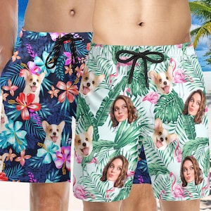 Personalized Face Swim Trunks: Custom Men&#39;s Beach Shorts