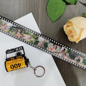 Personalized Film Roll Keychain, Photo Film Camera Roll Keychain, Album Anniversary Gift for Him or Her, Custom Mother's day gift