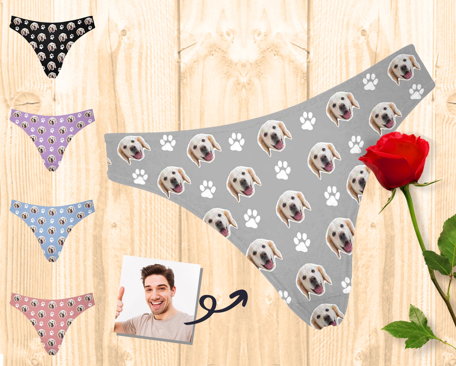 Funny Underwear Dog Face UnderwearCustom Pet Underwear Etsy