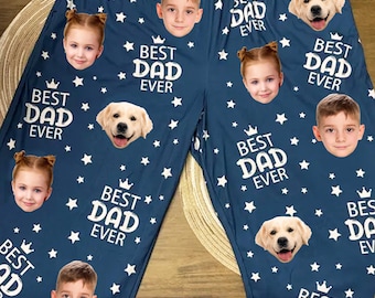 Pantalones de pijama con cara personalizada para papá y mamá, regalos para el Día del Padre, pantalones de pijama con foto personalizada