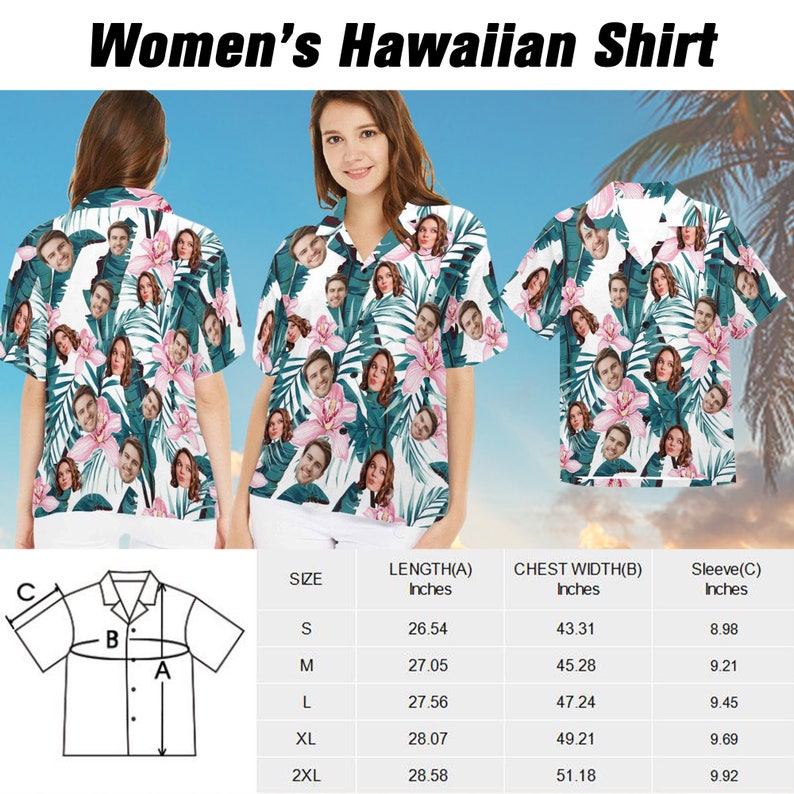 Personalize Face Tropical Flower Hawaiian Shirt, Custom Men Women Kid Hawaiian Shirt/Short with Face Logo,Dog Bandana/Shirt,Beach Party image 5