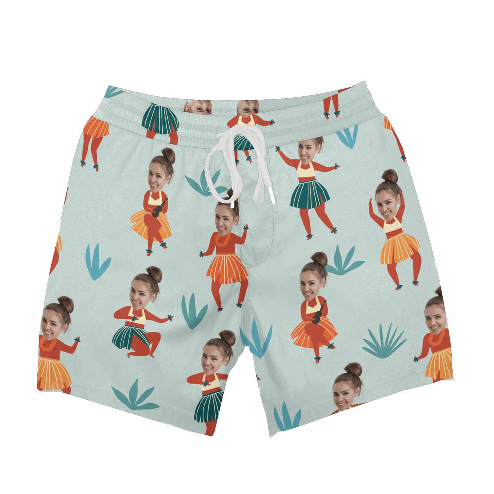 Funny Men Bathing Suit Custom Swim Trunks Hawaii Dance Etsy