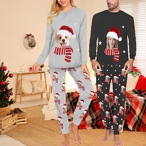Custom Dog Face Christmas Pajamas, Custom Face Pajama Set Top Pants ...