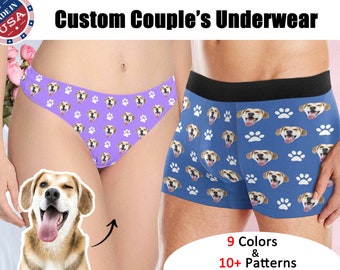 Custom Face Boxer&Underwear,Custom Underwear Women Men,Customize Dog on Boxer Briefs,Best Valentines Gift for Boyfriend/Husband