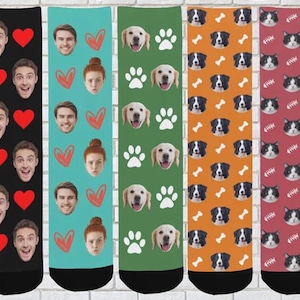 Personalized wedding Face Socks, Custom Photo Socks, Customized Love Heart Socks with Face, Christmas Gift, Father&#39;s Day gift