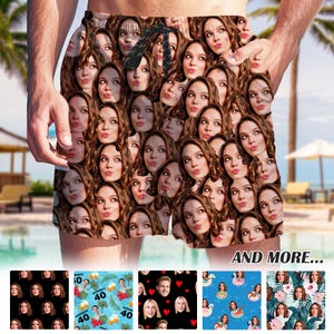 Custom Face Swim Short,Personalized Men Bathing Suit,American flag Swim Trunks,Face on Surf Trunk Board Short,Best Father&#39;s Day Gift for dad