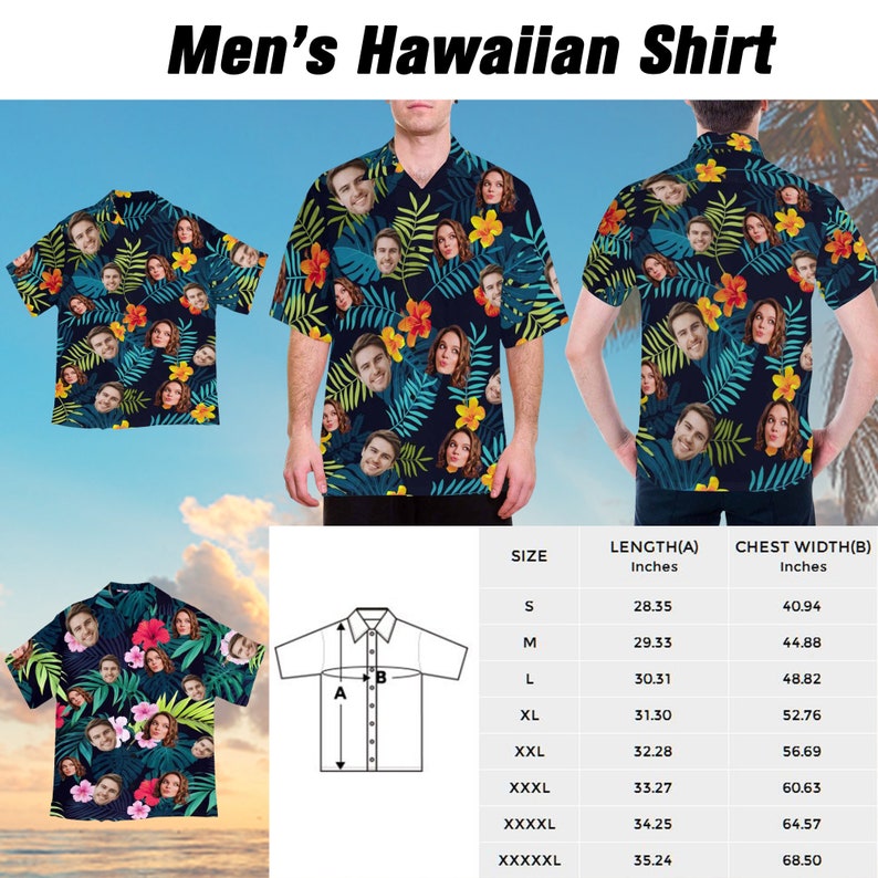 Personalize Face Tropical Flower Hawaiian Shirt, Custom Men Women Kid Hawaiian Shirt/Short with Face Logo,Dog Bandana/Shirt,Beach Party image 4