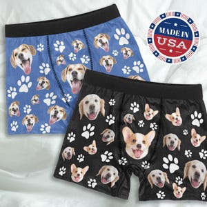 Personalized Pet Face Boxer Briefs: Custom Dog Print Underwear