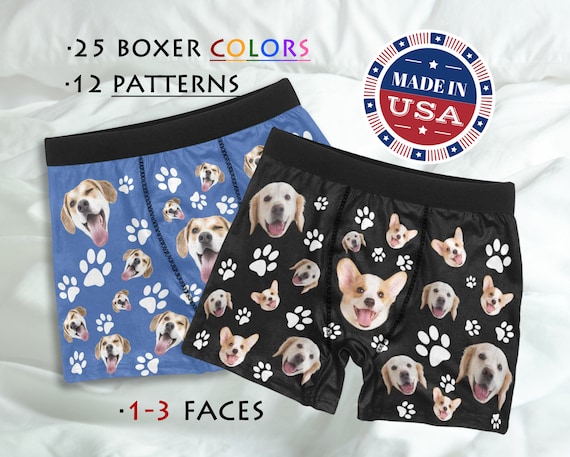 Personalized Pet Underwear,custom Dog Face Boxer,paws and Bone Print  Underwear,personalized Boxer for Him,best Valentine's Day Gift for Him -   Canada
