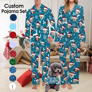 Custom dog face pajama Set/Dog shirt, Custom face Christmas pajamas, Custom Pajamas pants top woman man family,Custom Christmas gifts