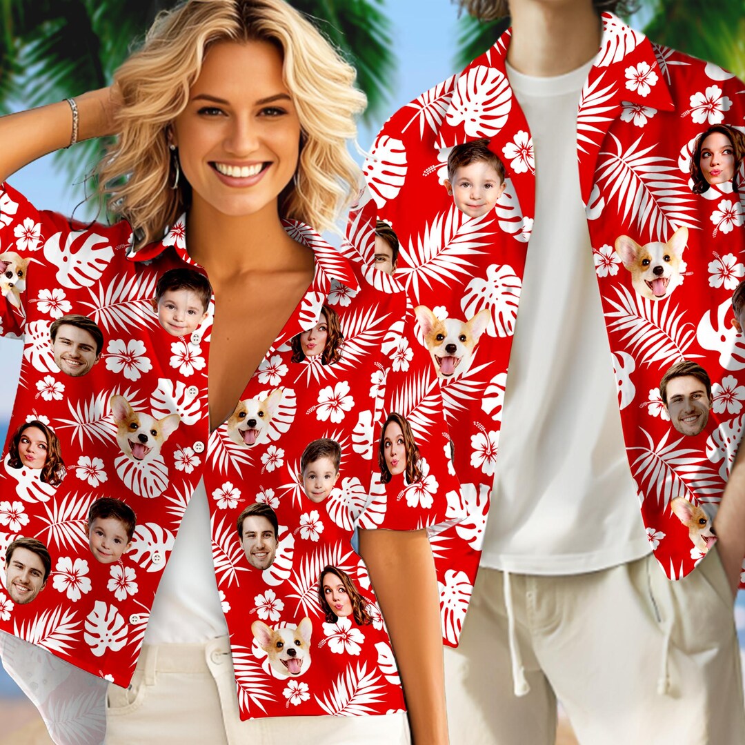 Custom Face Hawaiian Shirt: Personalized Photo Print Aloha Shirt - Etsy