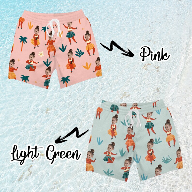 Funny Men Bathing Suit Custom Swim Trunks Hawaii Dance Etsy