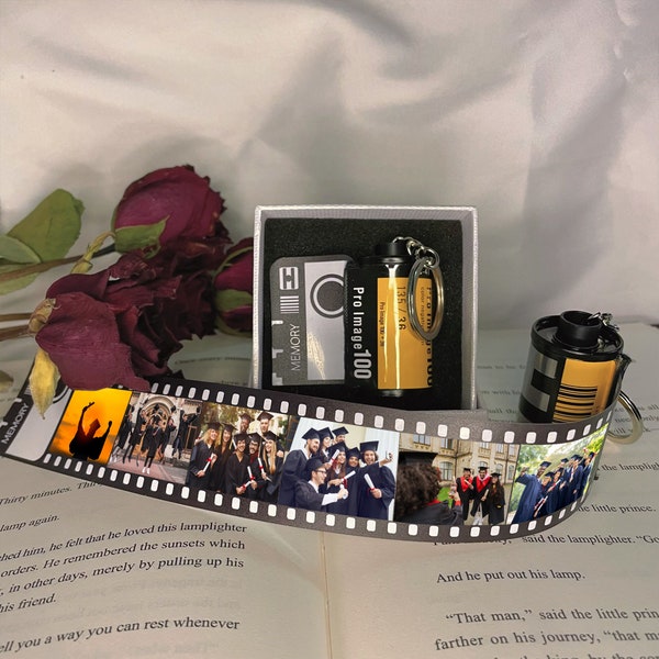 Best  graduation gift Keychain, Personalized Film Roll Keychain, Photo Film Camera Keychain, Customized graduation photo Keychain