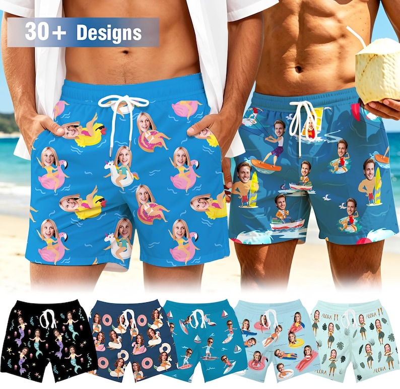 Bañador personalizado con rostro: Traje de baño para hombre personalizado, regalo para despedida de soltero imagen 1