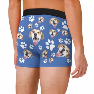 Personalized Pet Underwear,custom Dog Face Boxer,paws and Bone Print ...