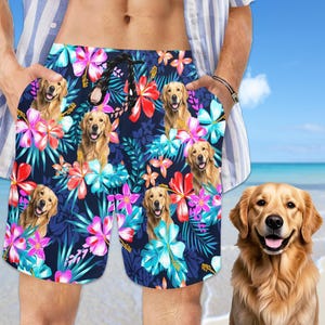 Personalized Photo Swim Trunks: Custom Face Beach Shorts for Men