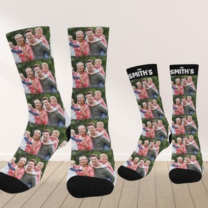 Personalized Family Photo Socks: Custom socks for dad, Father's Day gift